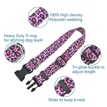 DWOOFG Pretty Dog Collar for Large Dogs in Pink Design