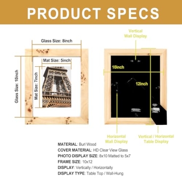 Elegant Burl Wood Picture Frames Set for Cherished Memories