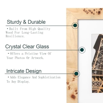 Elegant Burl Wood Picture Frames Set for Cherished Memories