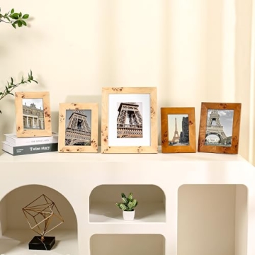 Elegant Burl Wood Picture Frames Set for Cherished Memories