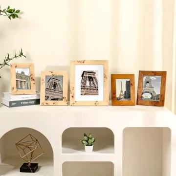 Elegant Burl Wood Picture Frames Set for Cherished Memories