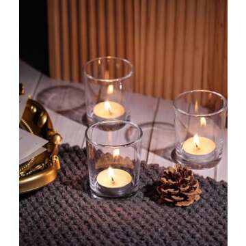 Letine 36Pcs Votive Candle Holders-Clear Glass Tea Light Candle Holders-Clear Candle Holders Bulk for Wedding Centerpieces/Home Table Decor/Propose/Christmas and Thanksgiving