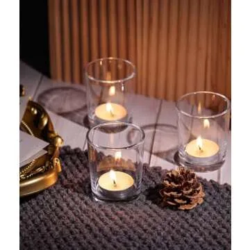 Letine 36Pcs Votive Candle Holders-Clear Glass Tea Light Candle Holders-Clear Candle Holders Bulk for Wedding Centerpieces/Home Table Decor/Propose/Christmas and Thanksgiving