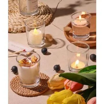 Letine 36Pcs Votive Candle Holders-Clear Glass Tea Light Candle Holders-Clear Candle Holders Bulk for Wedding Centerpieces/Home Table Decor/Propose/Christmas and Thanksgiving