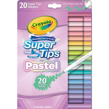 Crayola 20ct Pastel Supertip Markers for Creative Fun