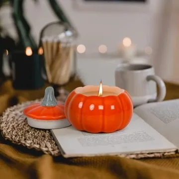 ONEVIVE Pumpkin Shaped Candle for Autumn Decor