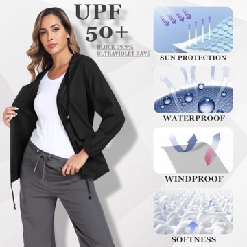 JTANIB Packable Rain Jacket Women Waterproof Lightweight Raincoat with Hood for Hiking Outdoor Travel