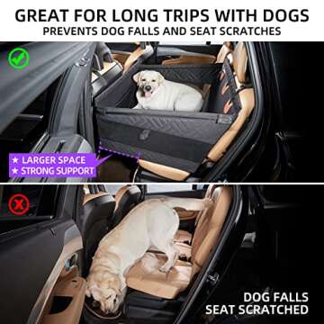 TKYZ Dog Car Seat for Medium Dogs,Back Seat Extender for Dogs,Large & Small Dog Car Seat Cover for B...