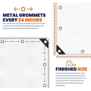 Tarpco Safety Heavy Duty 14 Mil Waterproof Tarp 24' X 24'