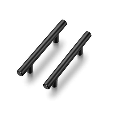 32 Pack | 5'' Cabinet Pulls Matte Black Stainless Steel Kitchen Drawer Pulls 5”Length, 3” Hole C...