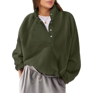 Cozy ANRABESS Sherpa Pullover with Pockets for Winter Comfort