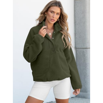 ANRABESS Women Fleece Sherpa Pullover Warm Stylish Jacket