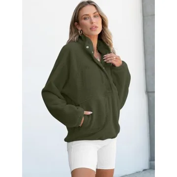 ANRABESS Women Fleece Sherpa Pullover Warm Stylish Jacket