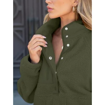 ANRABESS Women Fleece Sherpa Pullover Warm Stylish Jacket