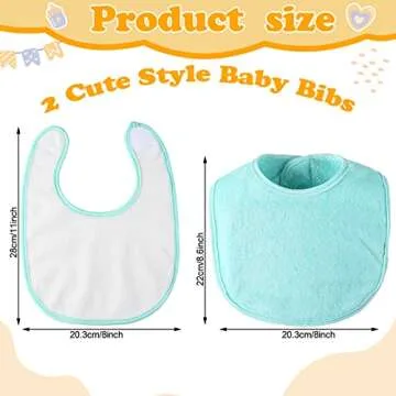 36 Pack Unisex Baby Cotton Bibs Baby Terry Bibs bulk Adjustable Baby Terry Cotton Drool Bibs Multico...