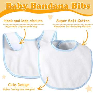 36 Pack Unisex Baby Cotton Bibs Baby Terry Bibs bulk Adjustable Baby Terry Cotton Drool Bibs Multicolor Infant Toddler Newborns Bandana Drool Bibs Set for Boys Girls Teething Drooling Feeding Eating