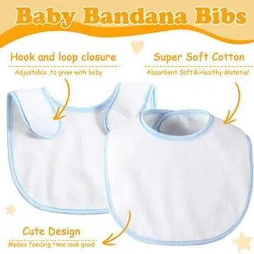36 Pack Unisex Baby Cotton Bibs Baby Terry Bibs bulk Adjustable Baby Terry Cotton Drool Bibs Multicolor Infant Toddler Newborns Bandana Drool Bibs Set for Boys Girls Teething Drooling Feeding Eating