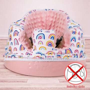 IPOZITO Seat Cover Compatible with Bumbo Seat, Rainbow Baby Bumbo Seat Cover, Comfortable Bumbo Floo...