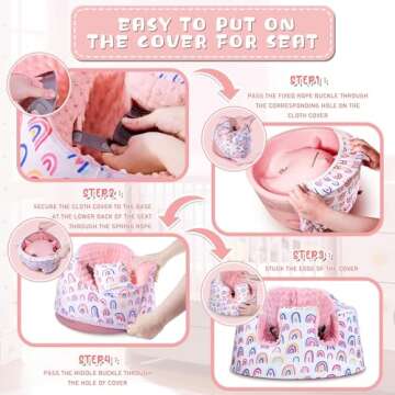 IPOZITO Rainbow Bumbo Seat Cover for Comfort & Style