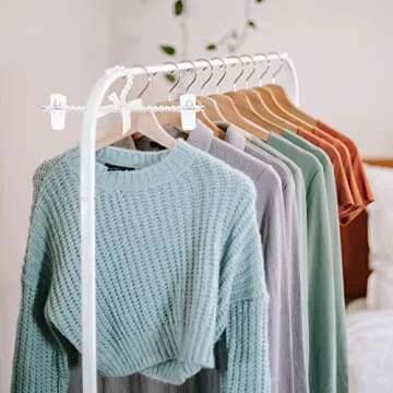 LUOZZY 2 Pcs Artificial Pearl Hangers Pearl Pants Hangers Plastic Bowknot Clothes Rack with Clip for Trousers Jeans Skirts