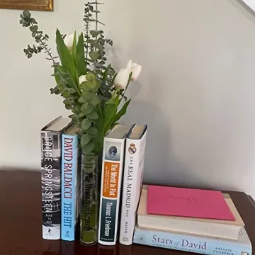 Puransen Bookend Vase for Flowers, Cute Home Office Decor; Unique Vase for Book Lovers, Artistic and Cultural Flavor Acrylic Clear Vases (Not Including Flowers)
