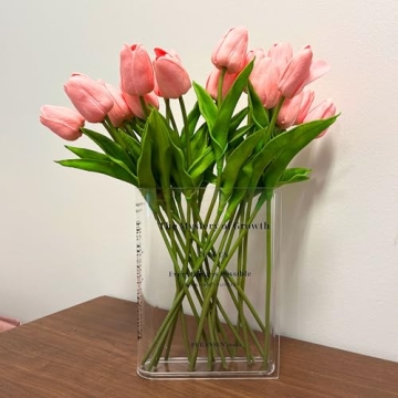 Puransen Bookend Vase for Flowers, Cute Home Office Decor; Unique Vase for Book Lovers, Artistic and Cultural Flavor Acrylic Clear Vases (Not Including Flowers)