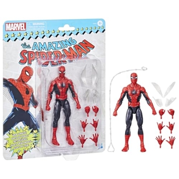 Spider-Man Marvel Legends Series The Amazing, Marvel Comics Retro Collectible 6-Inch Action Figures, Toys for Ages 4 and Up