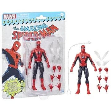 Spider-Man Marvel Legends Series The Amazing, Marvel Comics Retro Collectible 6-Inch Action Figures, Toys for Ages 4 and Up