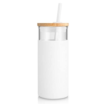 Tronco 20 oz Eco-Friendly Glass Tumbler with Straws