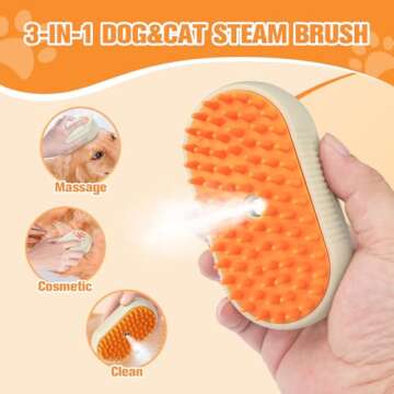 Innovative 3 in 1 Dog Steam Brush for Healthier Pets