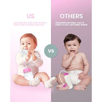 Skywin Self Feeding Baby Bottle 8oz Bottle Holder for Baby - 2 Pack Baby Bottle with Straw, Anti Col...