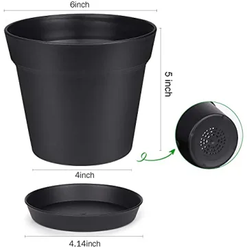 HomeNote 15 Pack 6" Plant Pots with Drainage for All Plants