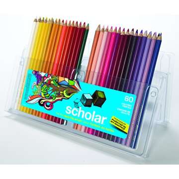 Prismacolor Scholar Colored Pencils, Adult Coloring, 60 Pack
