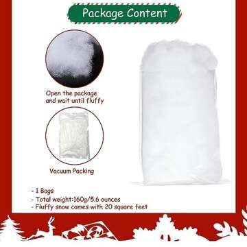 Apragaz Christmas Fake Snow - Fluffy Decoration Expands 6X for Magic Spirit