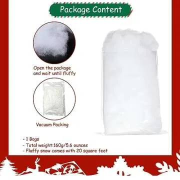 Apragaz Christmas Fake Snow - Fluffy Decoration Expands 6X for Magic Spirit