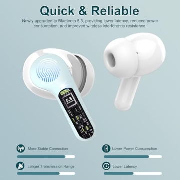 Wireless Earbuds - Bluetooth 5.4, HiFi Stereo with Noise Cancelling Mic, IP7 Waterproof