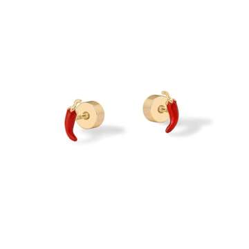 Charming PAVOI Chili Pepper Stud Earrings for Women