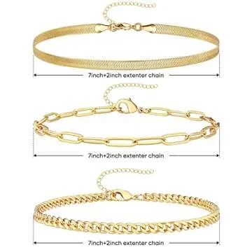 Gokeey Gold Bracelets Set for Women - 14K Gold Plated