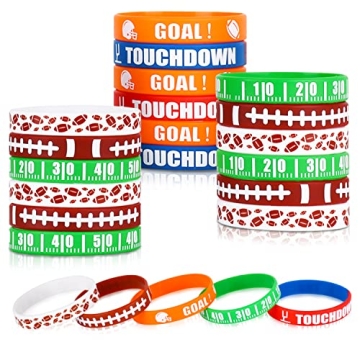 Gatherfun Football Wristband Silicone Bracelets - Perfect for Parties and Gifts (35 Pack)