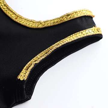 EQSJIU Gymnastics Leotards for Toddler Girls with Skirt 3t 4t Black Blue Navy Gold Sequins Tutu Skirts Dress Dance Outfit Bodysuits