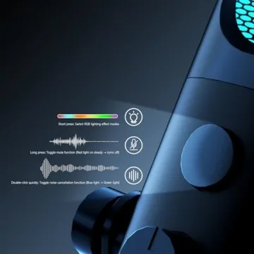 PUPGSIS USB Gaming Microphone with RGB and Mute Control