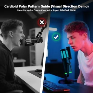 PUPGSIS USB Gaming Microphone with RGB and Mute Control