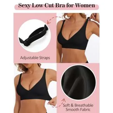Deep V Low Cut Wireless Push Up Bra for Women