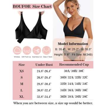 Deep V Low Cut Wireless Push Up Bra for Women