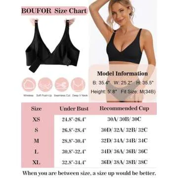 Deep V Low Cut Wireless Push Up Bra for Women