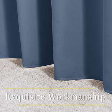 NICETOWN Stone Blue Blackout Curtains for Living Room 84 inches Long - Thermal Insulated Grommet Room Darkening Window Treatments Sound Reducing Drapes for Bedroom, 2 Panels, W52 x L84