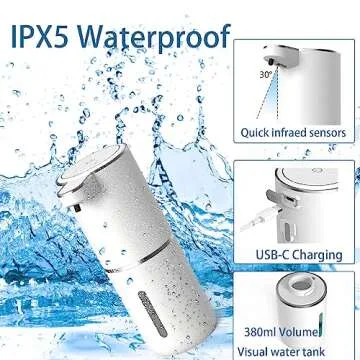 Automatic Soap Dispenser – Touchless Foaming Soap Dispenser 400ml USB Rechargeable Dispenser Electric Wall Mounted 4levels Adjustable Foam Soap Dispenser Pump for Bathroom Kitchen Dish Soap