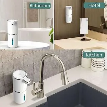 Automatic Soap Dispenser – Touchless Foaming Soap Dispenser 400ml USB Rechargeable Dispenser Electric Wall Mounted 4levels Adjustable Foam Soap Dispenser Pump for Bathroom Kitchen Dish Soap