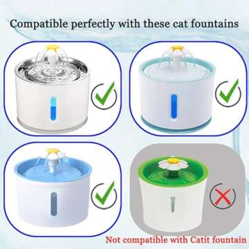 12/16 Pack Cat Water Fountain Filters, Cirfifth Triple Filtration System Pet Cat Fountain Filter Rep...