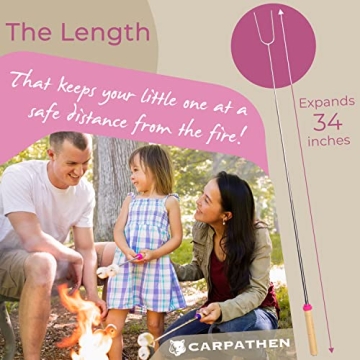 CARPATHEN Telescoping Marshmallow Roasting Sticks for Campfires and BBQs
